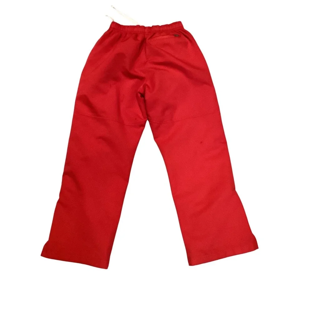 Bauer‎ Team Youth Large Red Hockey Warmup Pants Mesh Lined Zipper Cuffs Athletic